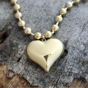 Bubble 18kt PVD Gold Heart Necklace, brand NEW!